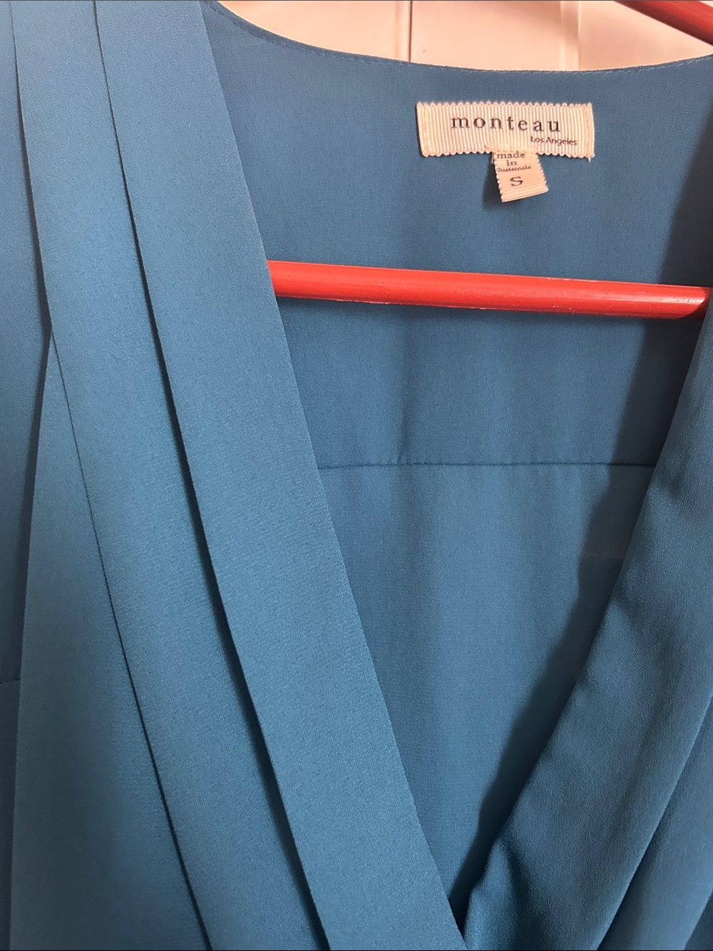 Monteau Teal Wrap Peplum Blouse - Picture 6 of 8